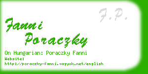 fanni poraczky business card